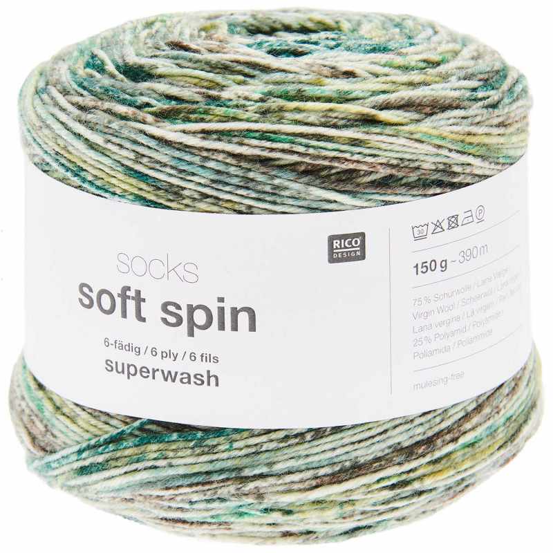 Socks Soft Spin 6 fils 006 Forest Greens