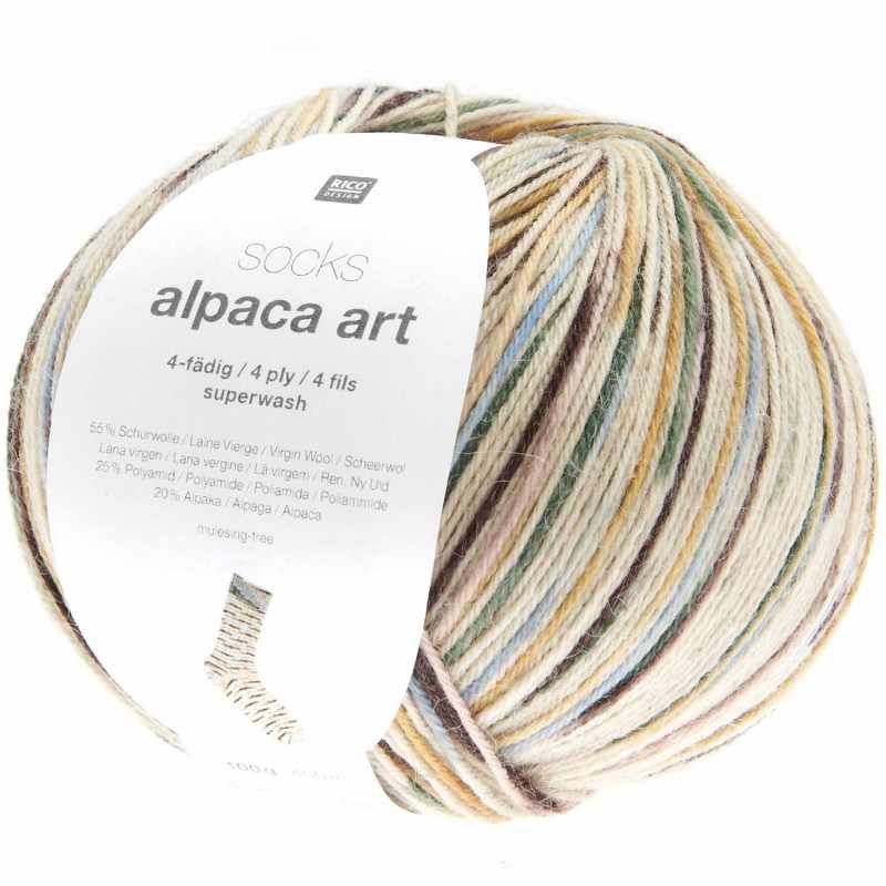 Socks Alpaca Art 4 Fils 001 Poudre