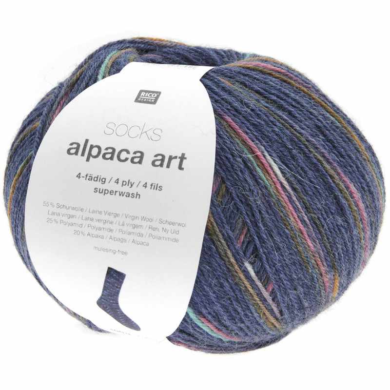 Socks Alpaca Art 4 Fils 004 Bleu Marine