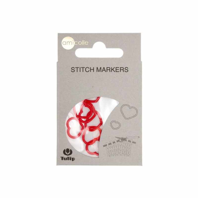 Stitch Markers Hearts - Red L